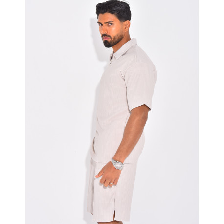 Ensemble short et polo texturé