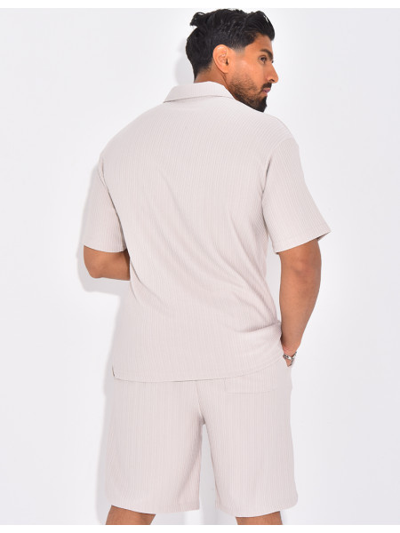 Ensemble short et polo texturé