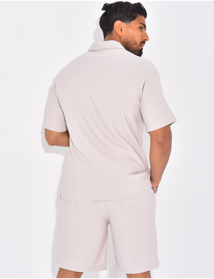 Ensemble short et polo texturé