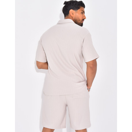 Ensemble short et polo texturé