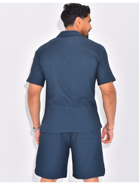 Ensemble short et polo texturé