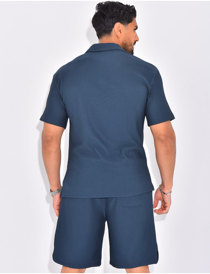Ensemble short et polo texturé