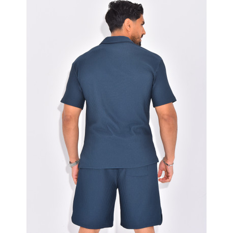 Ensemble short et polo texturé
