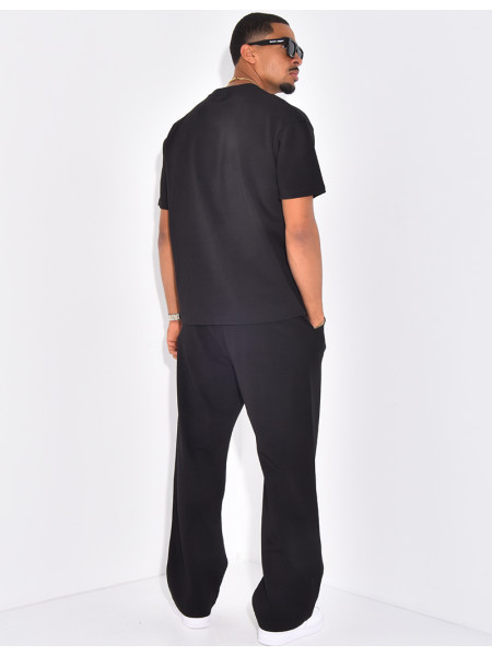 Ensemble pantalon et t-shirt à trèfle brodé