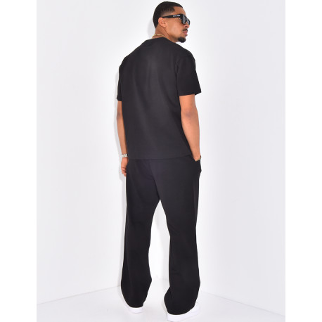 Ensemble pantalon et t-shirt à trèfle brodé