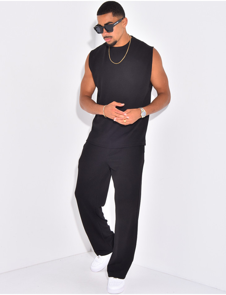 Ensemble plissé pantalon et t-shirt sans manches