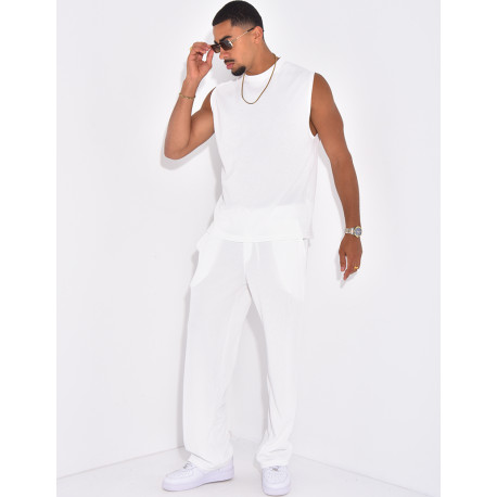 Ensemble plissé pantalon et t-shirt sans manches