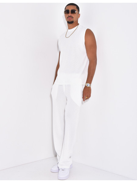 Ensemble plissé pantalon et t-shirt sans manches