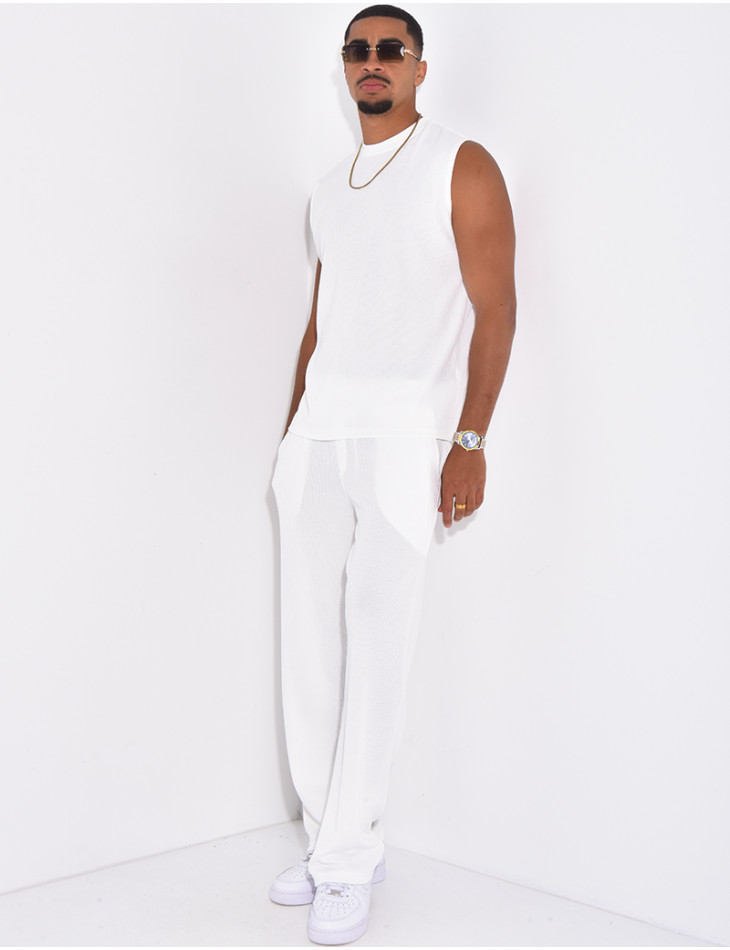 Ensemble plissé pantalon et t-shirt sans manches