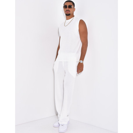 Ensemble plissé pantalon et t-shirt sans manches