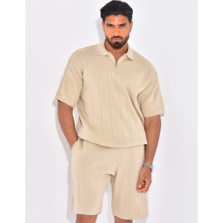 Ensemble côtelé short et polo
