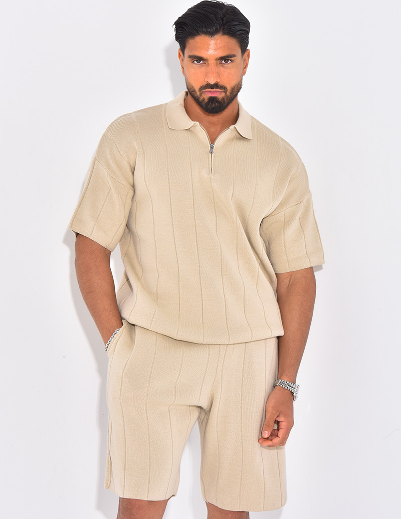 Ensemble côtelé short et polo