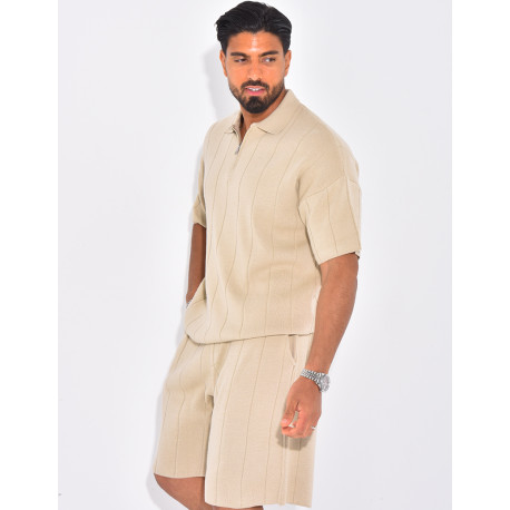 Ensemble côtelé short et polo