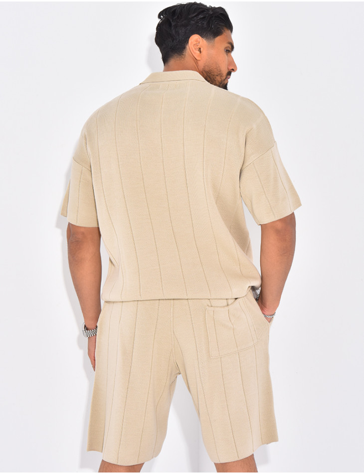 Ensemble côtelé short et polo