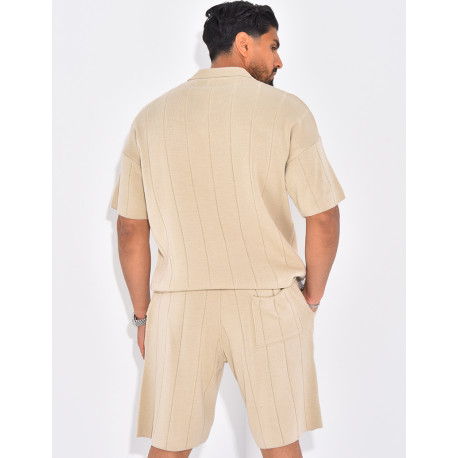 Ensemble côtelé short et polo