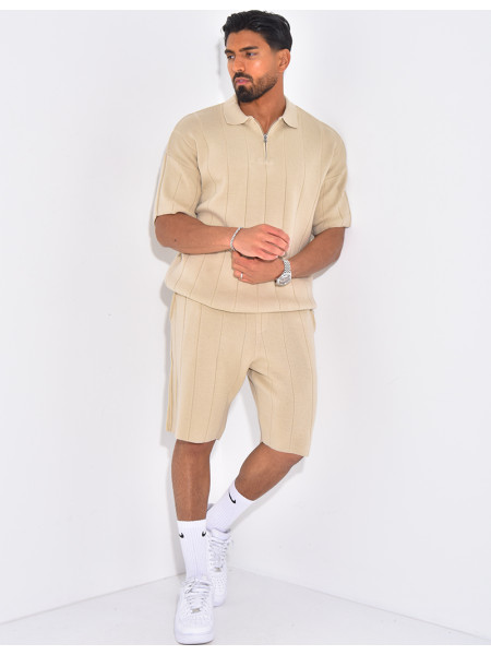 Ensemble côtelé short et polo