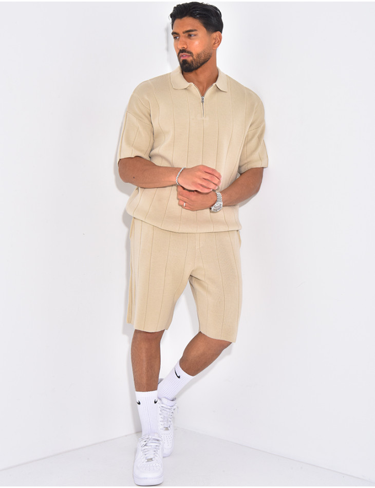 Ensemble côtelé short et polo