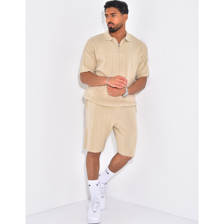 Ensemble côtelé short et polo