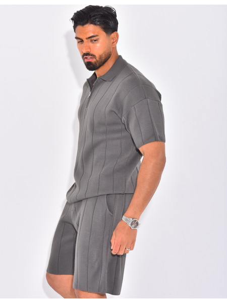 Ensemble côtelé short et polo