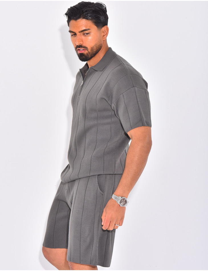 Ensemble côtelé short et polo