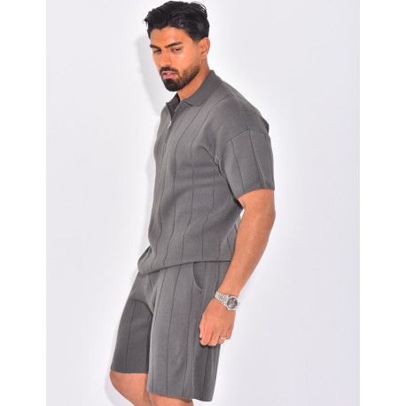 Ensemble côtelé short et polo