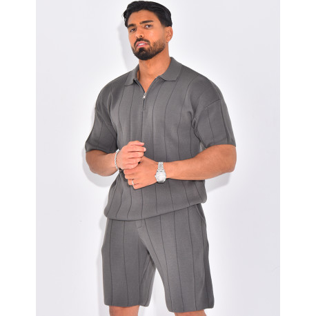 Ensemble côtelé short et polo