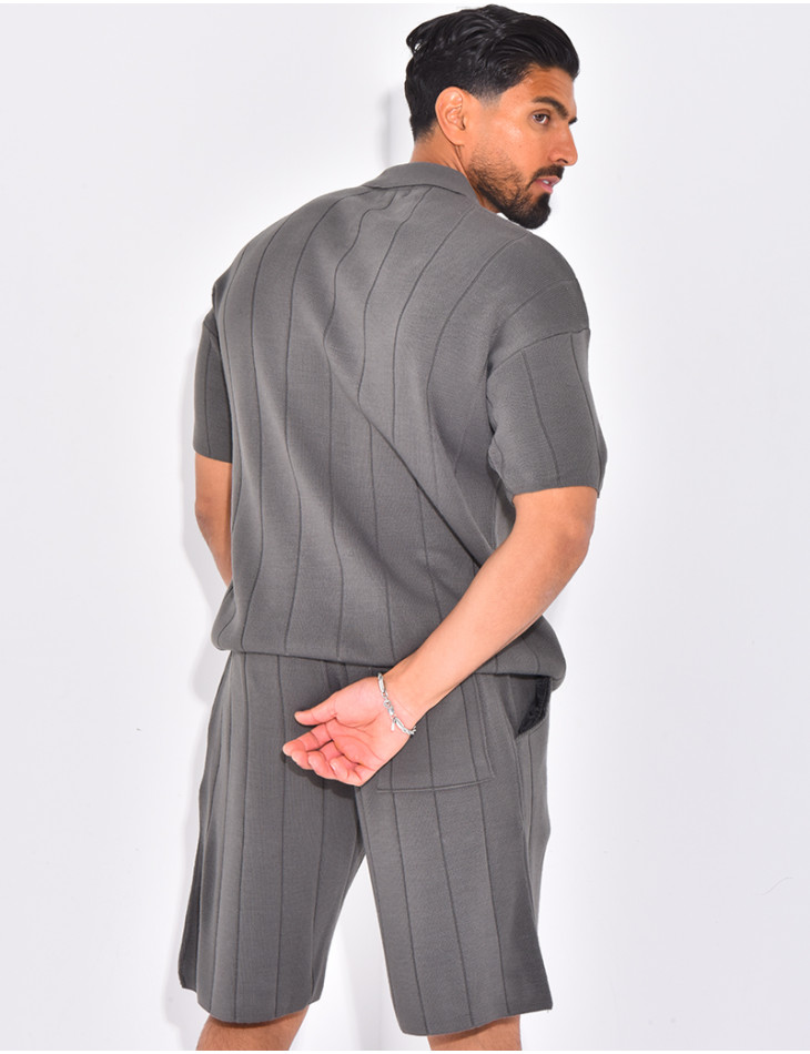 Ensemble côtelé short et polo