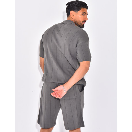 Ensemble côtelé short et polo
