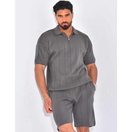 Ensemble côtelé short et polo