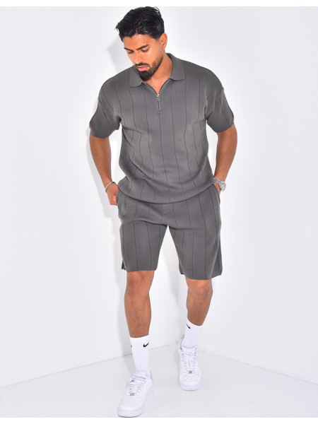 Ensemble côtelé short et polo