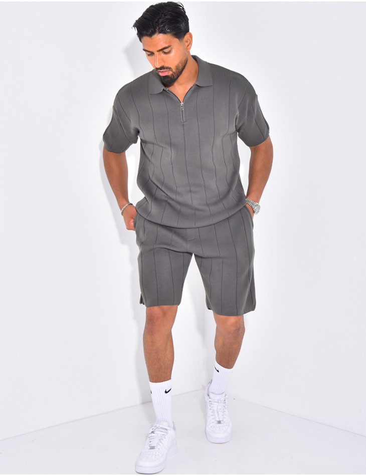 Ensemble côtelé short et polo