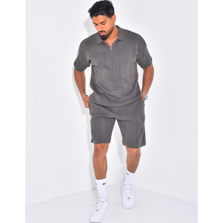 Ensemble côtelé short et polo