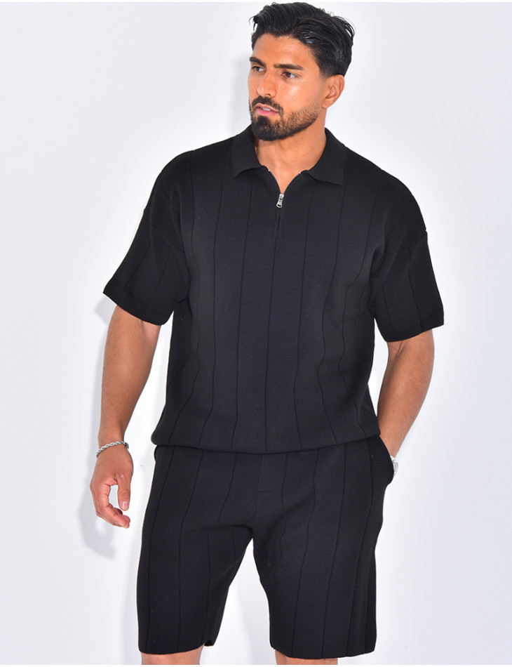 Ensemble côtelé short et polo
