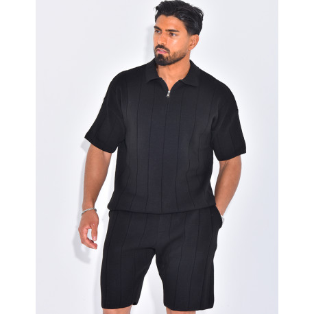Ensemble côtelé short et polo