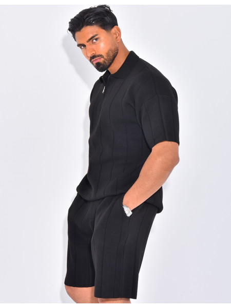 Ensemble côtelé short et polo
