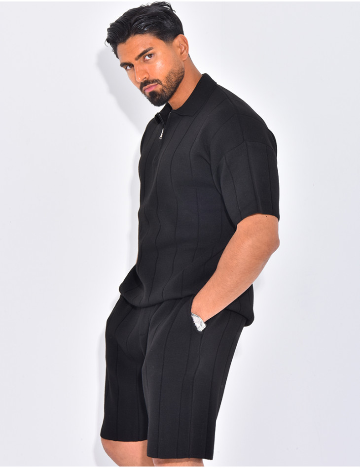 Ensemble côtelé short et polo