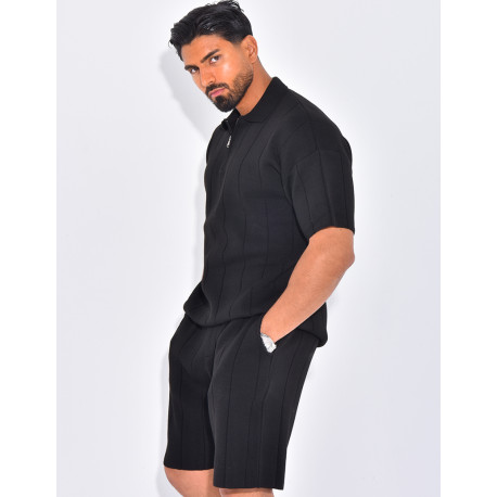Ensemble côtelé short et polo