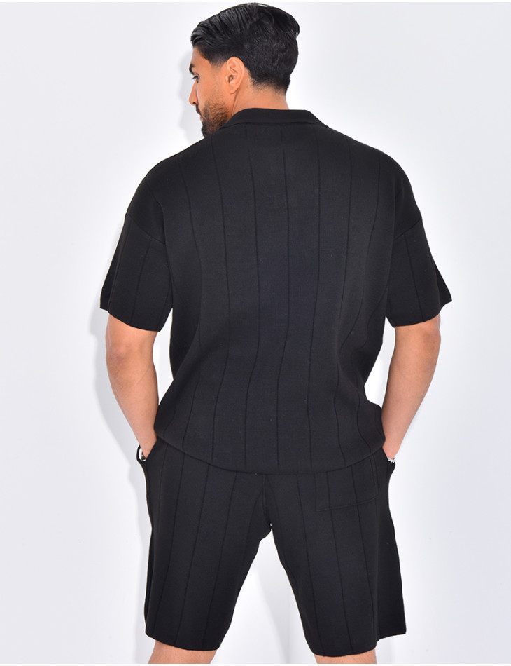 Ensemble côtelé short et polo