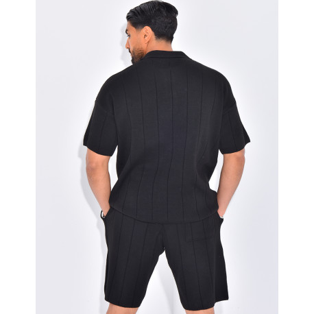Ensemble côtelé short et polo
