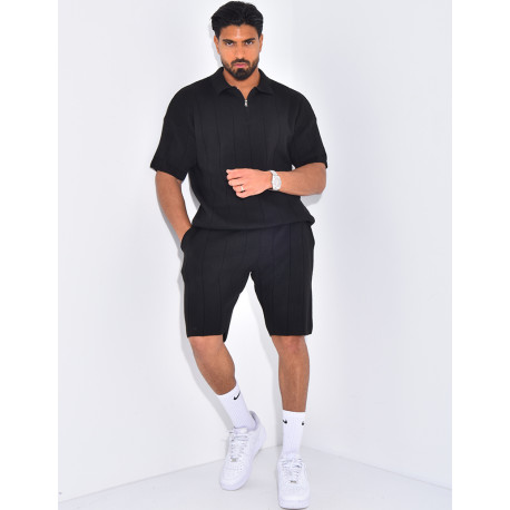 Ensemble côtelé short et polo