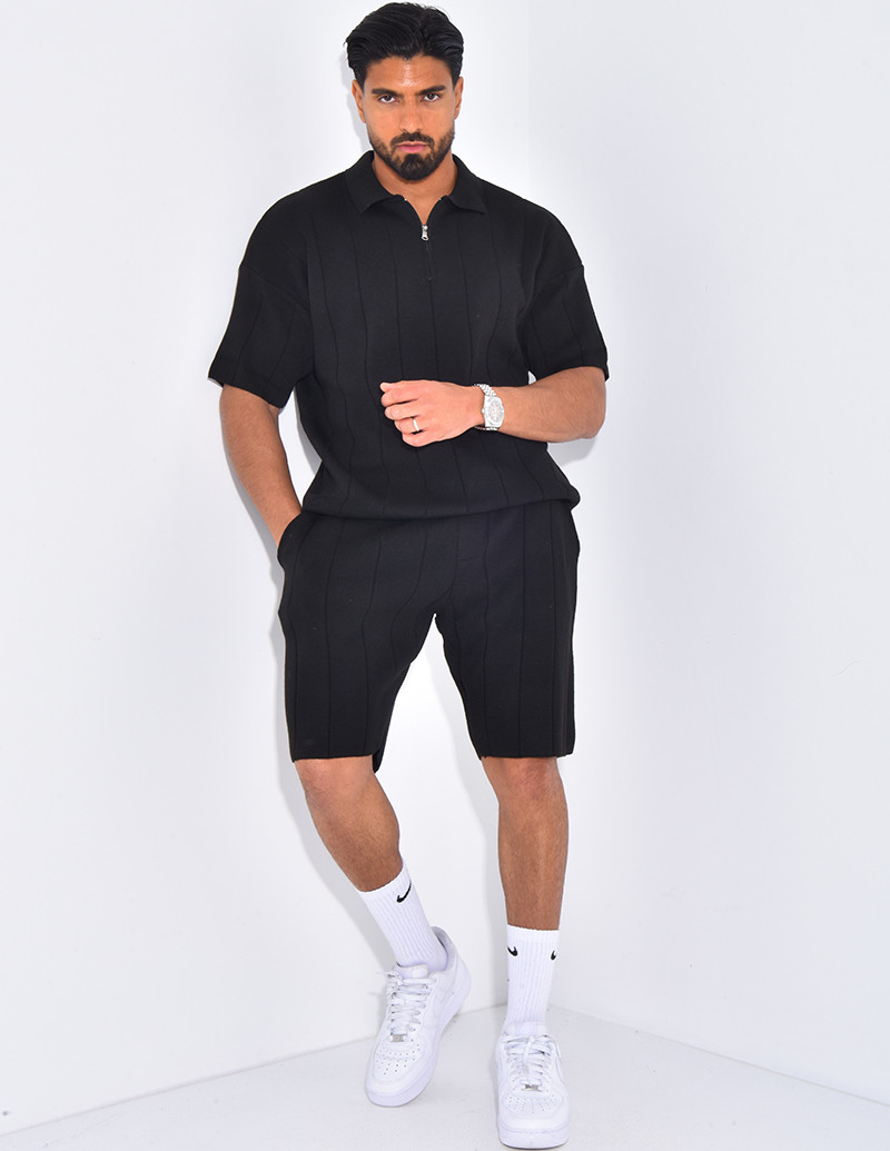 Ensemble côtelé short et polo