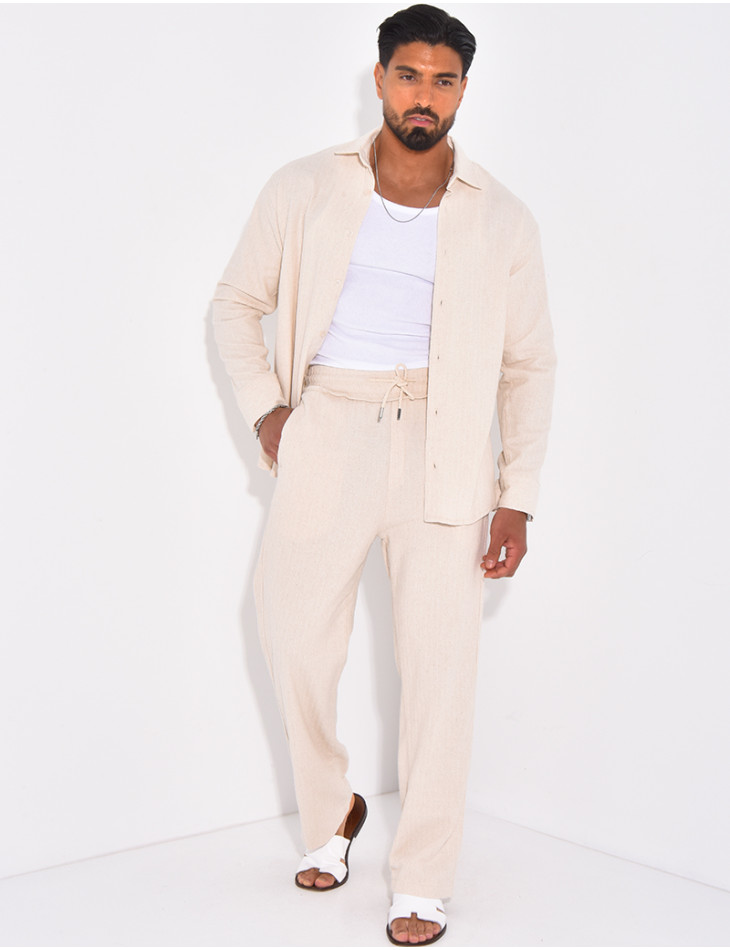 Ensemble texturé pantalon et chemise