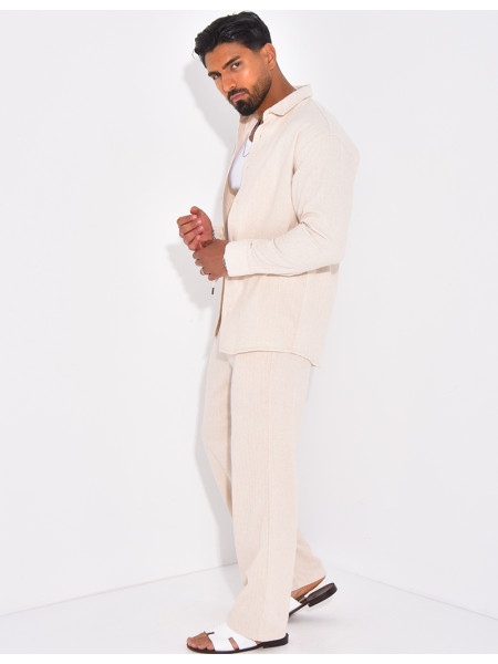 Ensemble texturé pantalon et chemise
