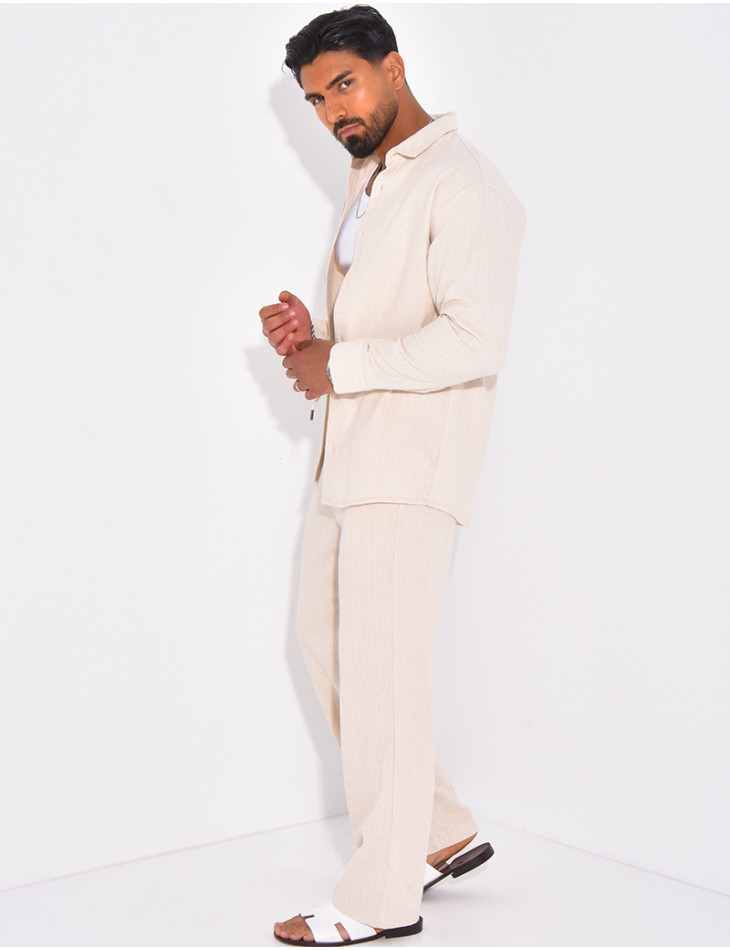 Ensemble texturé pantalon et chemise