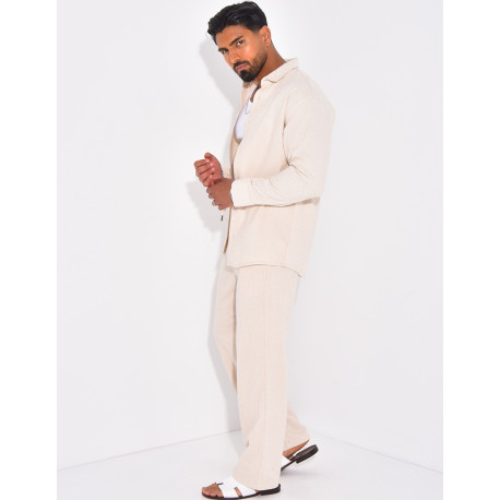 Ensemble texturé pantalon et chemise