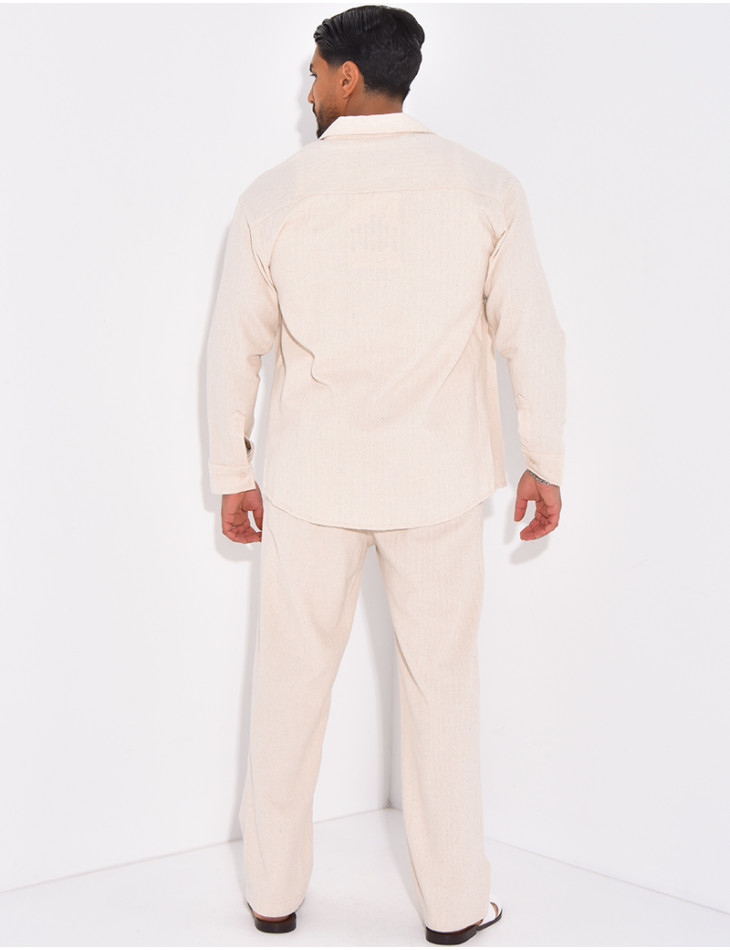 Ensemble texturé pantalon et chemise