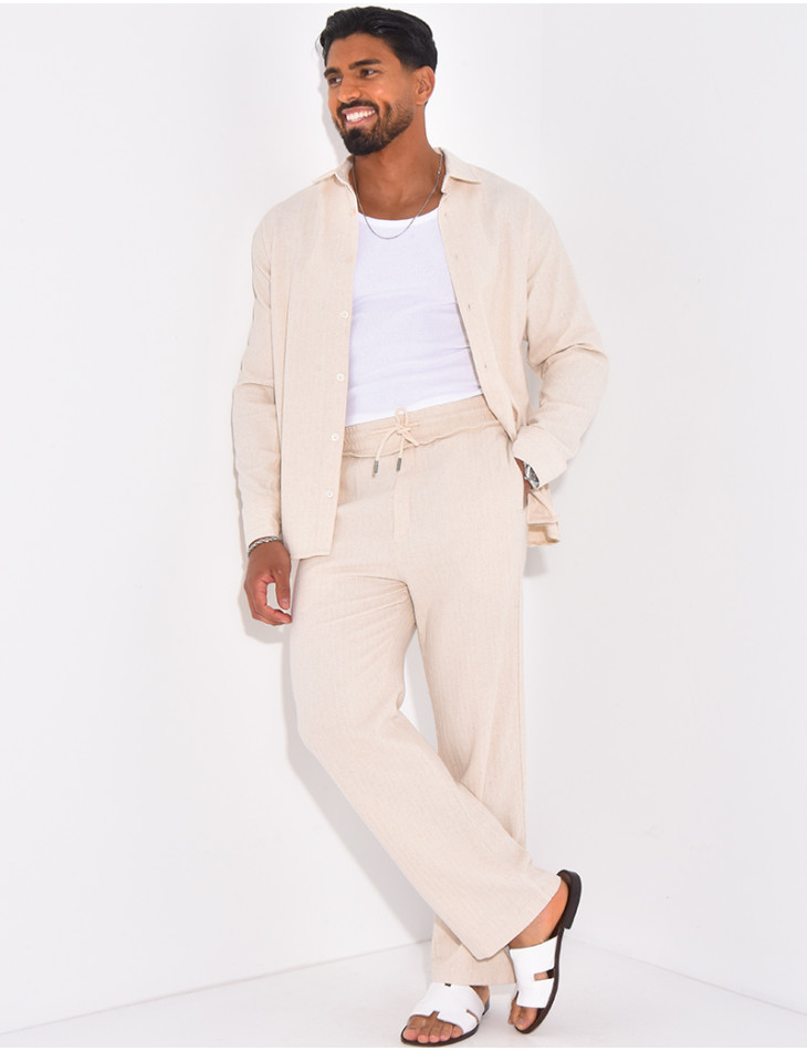Ensemble texturé pantalon et chemise