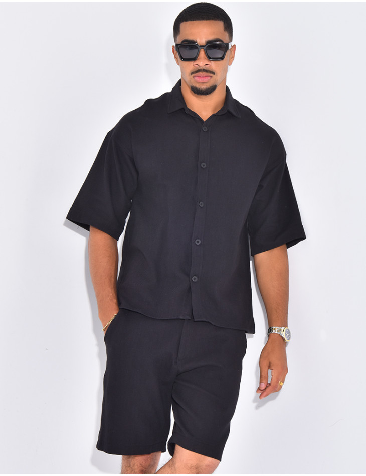 Ensemble texturé short et chemise