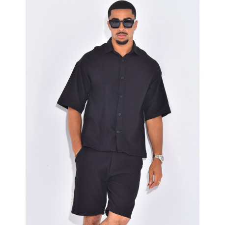 Ensemble texturé short et chemise