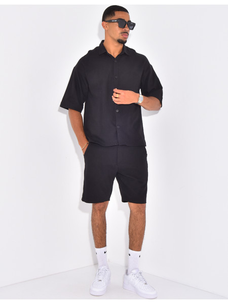 Ensemble texturé short et chemise